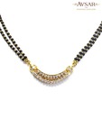 Avsar Real Gold and Diamond Double Layer Mangalsutra