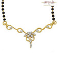 Avsar Real Gold and Diamond Exquisite Flower Mangalsutra