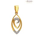 Avsar Gold & Diamond Petal Shape Pendant