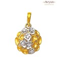 Avsar Gold & Diamond Rudraksh Shape Pendant