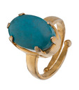 Aiza Exclusive Oval Cut Turquoise Ring