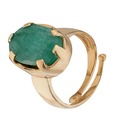 Aiza Glorious Oval Cut Emerald Ring