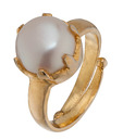 Aiza Alluring Round Cut Pearl Ring