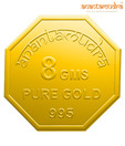 Anantamudra 8g 24 kt BIS Hallmarked Saraswathi Gold Coin In 995 Purity