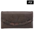Ivy Designer Dark Brown Double Flap Clutch
