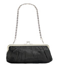 1Bolzo Black Satin V11597 Clutch