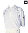 GM 7205 Half Sleeve Cricket T-Shirt (White With Navy Trim)