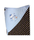 Baby Boo Wrapping Sheet With Overall Polka Prints-Blue