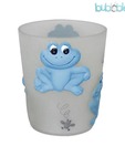 Plumeria  Frog Design White & Blue Waste Basket