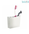 Plumeria  Resin White Toothbrush Holder