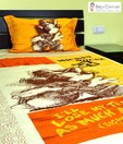 Birla Century Enchanting White-Yellow Cartoon Printed Single Bedsheet Set