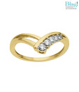 Bling V Shape Five American Diamond Stone Ring