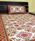 Bombay Dyeing Off-White and Maroon Single Bed Sheet