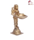 Home Sparkle Golden Brass Lady with Diya