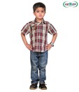 Catmoss Red & Grey Checks Shirt For Kids