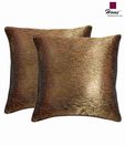 Home Set Of 2 Shiny Brown Cushion Covers
