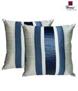 Home Set Of 2 Silk Shiny Striped Cushion Covers