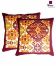 Home Set Of 2 Cotton Maroon Cushion Covers