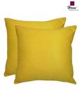 Home Cotton Viscose Yellow Cushion Covers Set-2 pcs