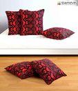 Swayam Red & Black Printed Cushion Cover Set - 5 Pcs