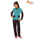 Chicita Black & Blue Hooded Night Suit For Kids