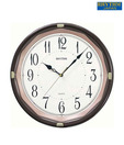 Rhythm Round Brown & White Wall Clock