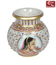 Craft N Craft Lady Figure Painted Marble Matki Pot