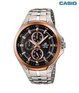 Casio Edifice Brown Bezel Black Dial Watch