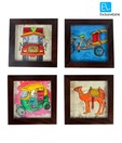 ExclusiveLane Canvas Handpainted Coasters Set Of 4