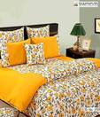 Swayam Yellow & White Double Bed Sheet Set
