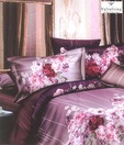 Valtellina  Purple Double Bed Sheet With Two Pillow Covers