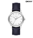 DKNY Rich Black Leather Strap Watch