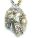 OPS. Beautiful Silver Alloy Pearl Pendant DSNP48-C