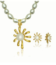 OPS. Attractive Gold Plated Pearl Pendant Set DSNPS23