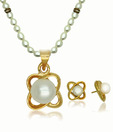 OPS. Gorgeous Gold Plated Pearl Pendant Set DSNPS52