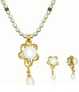 OPS. Exclusive Gold Plated Pearl Pendant Set DSNPS81