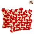 Home Kraft Ruffle Red Cushion Cover Set