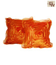 Home Kraft Ruffle Orange Cushion Cover Set