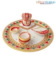 Dekor World Traditional Marble Puja Thali