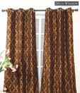 Deco Window Gorgeous Brown Block Print Curtain