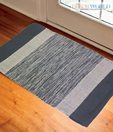 Dekor World Grey Striped Cotton Rug