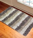 Dekor World Beige Brown Cream Cotton Rug