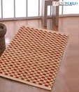 Dekor World Woven Oval Design Beige & Red Rug