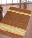 Dekor World Woven Zigzag & Stripes Brown Rug