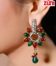 Zuni Pretty Multicoloured Traditional Earrings with Free Earrings
