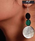 Accessory Quotient Trendy Green & Black Bead Earrings