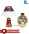 ExclusiveLane Combo of Hand Painted Lamp & Matki Vase