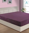 Zyne Velvet Fitted Mauve Double Bed Sheet