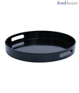 FCML Black Round Serving Tray