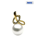 Facetz Posh Diamond & Pearl Gold Pendant